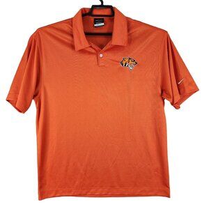 Men's Orange Nike Golf Dri-Fit Polo Shirt Short Sleeve Embroidered Tiger L
